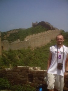 The author, scaling the "Wild Wall" from Jinshanling to Simatai, July 2002.