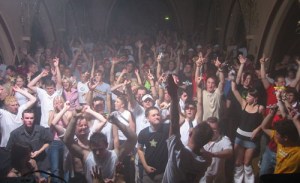 Freeformation, April 2004 at St Paul's, Adelaide. Can you spot the author in this photo?