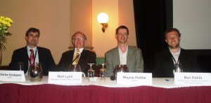 Me with fellow panelists at the 'Australia's Strategic Futures Conference' in Adelaide, 2009. I was sick with the flu that day, which oddly made me less self-conscious about making a mistake.